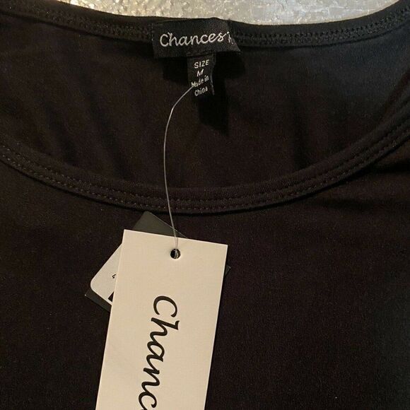 Chances R Black Basic T-Shirt Top Shirt Blouse NWT - Picture 3 of 3